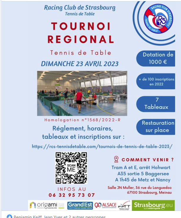 Tournoi régional du RCS le dimanche 23 Avril 2023.